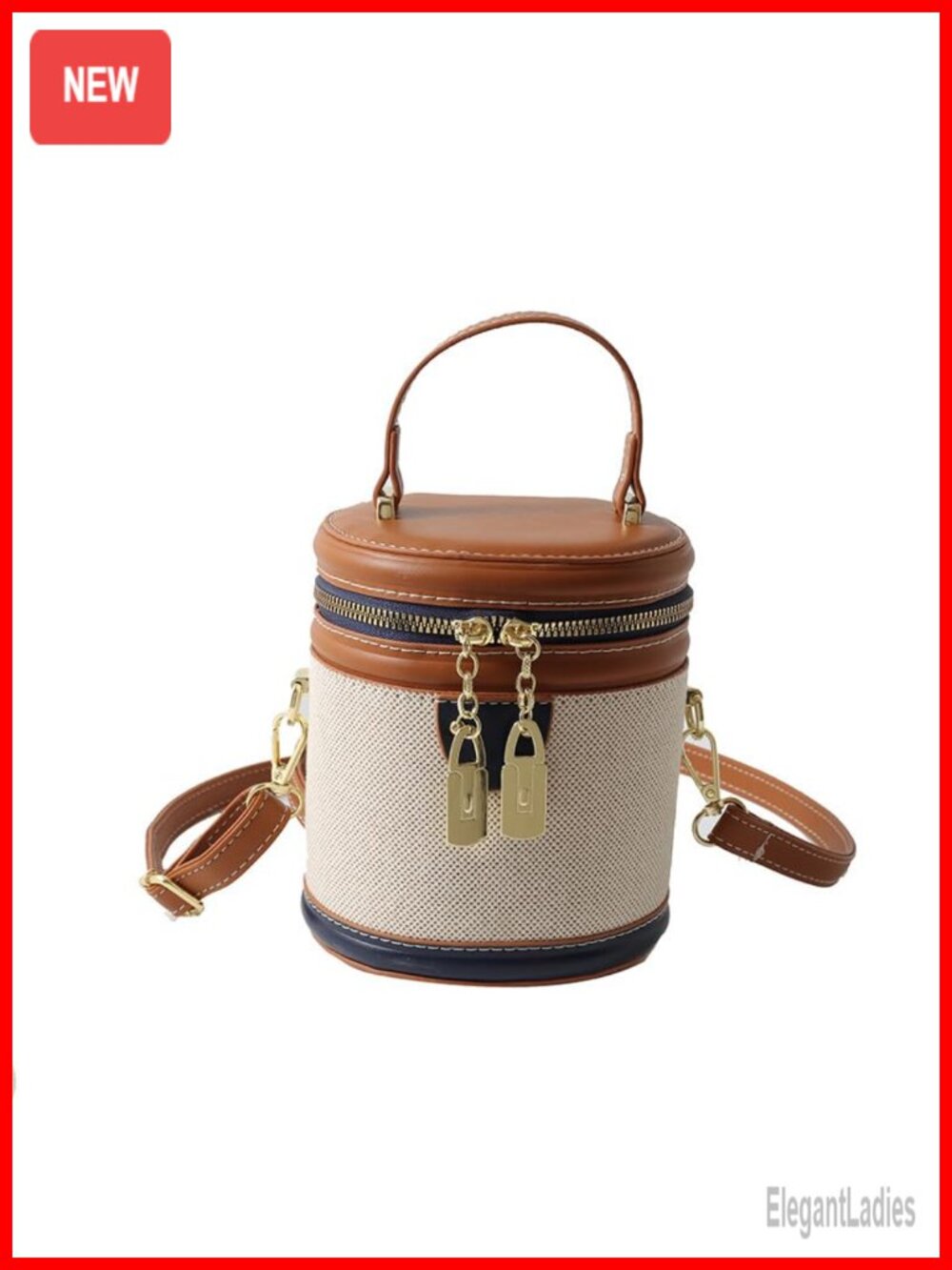 Small Bucket Bag Cylinder Purse Shoulder Crossbody Handbag